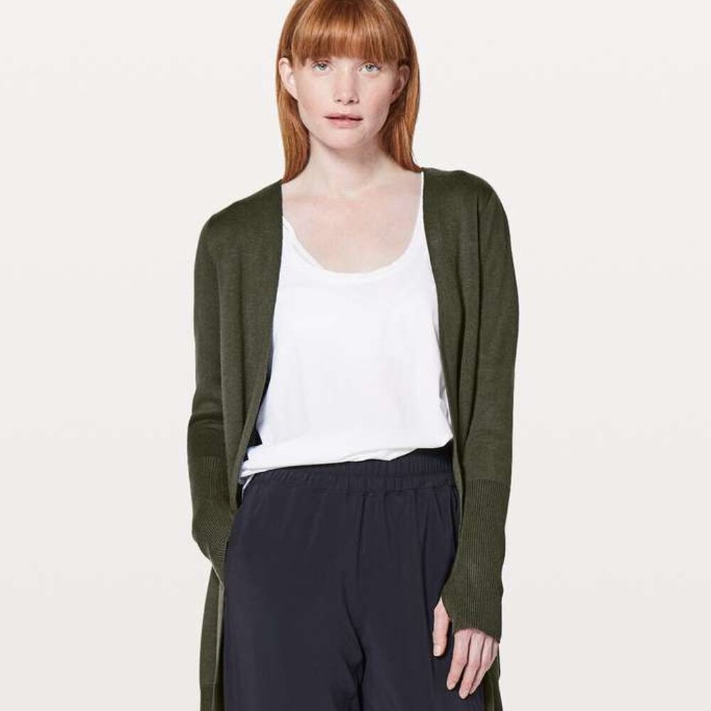 Lululemon City Street Cardigan Camo Green / Heathered Camo Green
